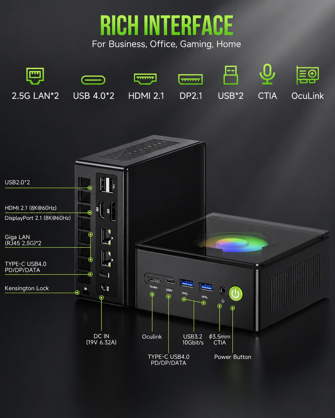 Mini Server PRO I/O ports